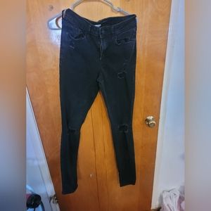 Old Navy Black Distressed Skinny Jeans 4 Tall